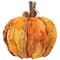7.5" Orange & Brown Fall Harvest Tabletop Pumpkin